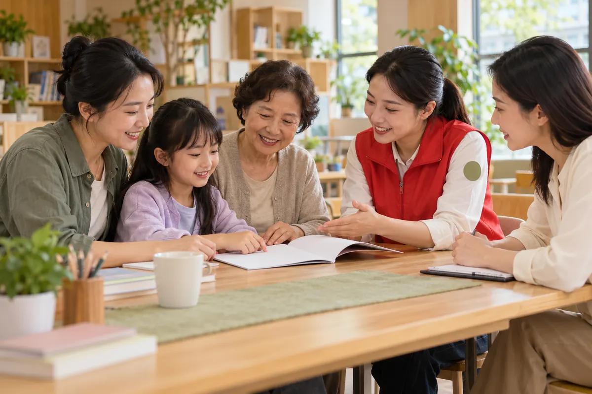 队员与家庭交流的公益服务场景构想